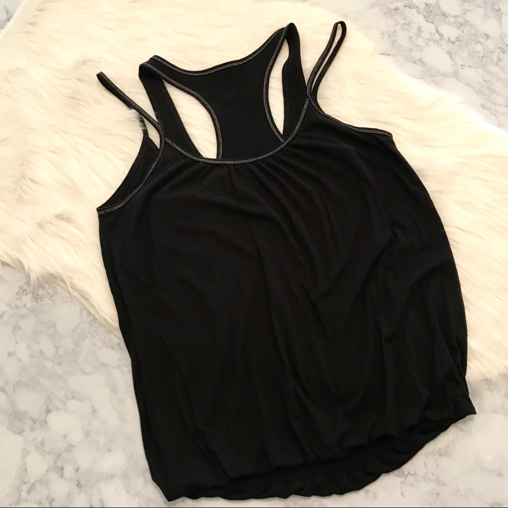 E X P R E S S : Black Layered Stretch Bubble Tank - image 5